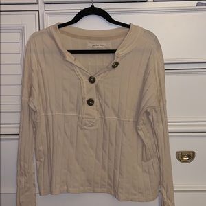 Cream button up Free People sweater